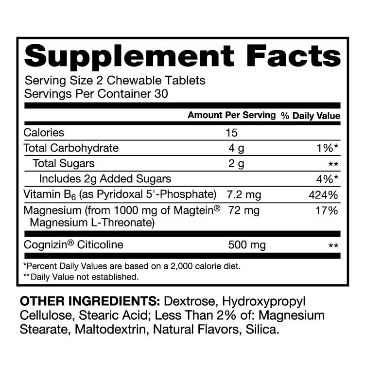 Brain Health Memory Plus + B6 Chewable Tablet
