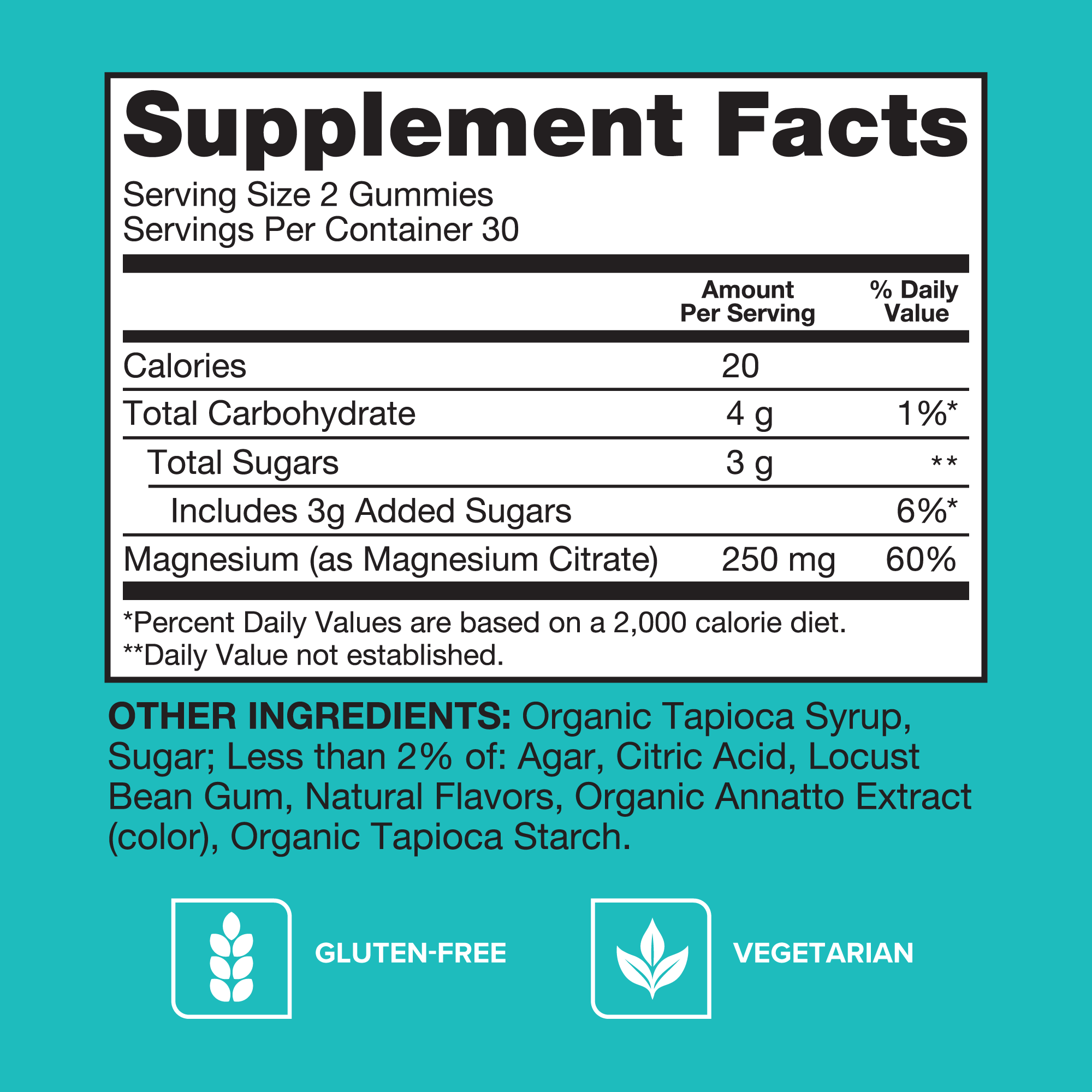 Magnesium Citrate Gummies, 250mg