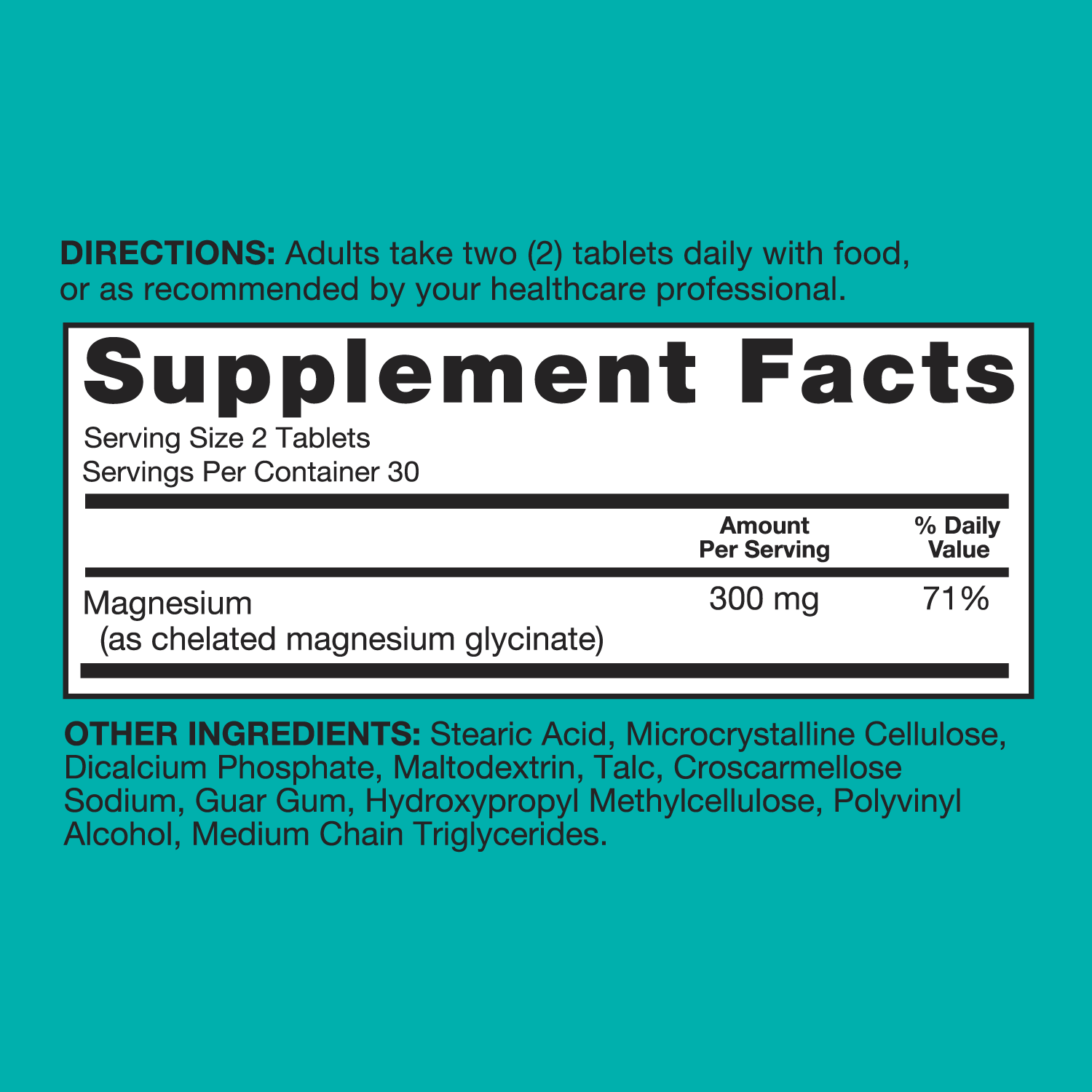 Magnesium Glycinate, 300mg
