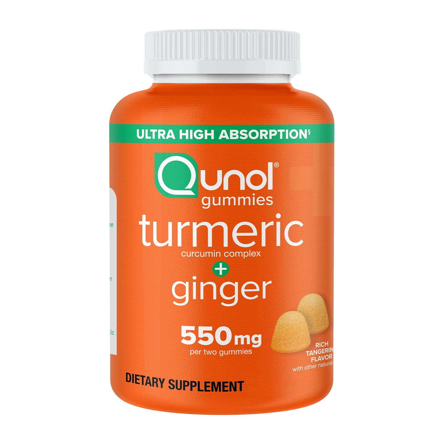 Turmeric + Ginger Gummies, 550mg, Tangerine Flavor