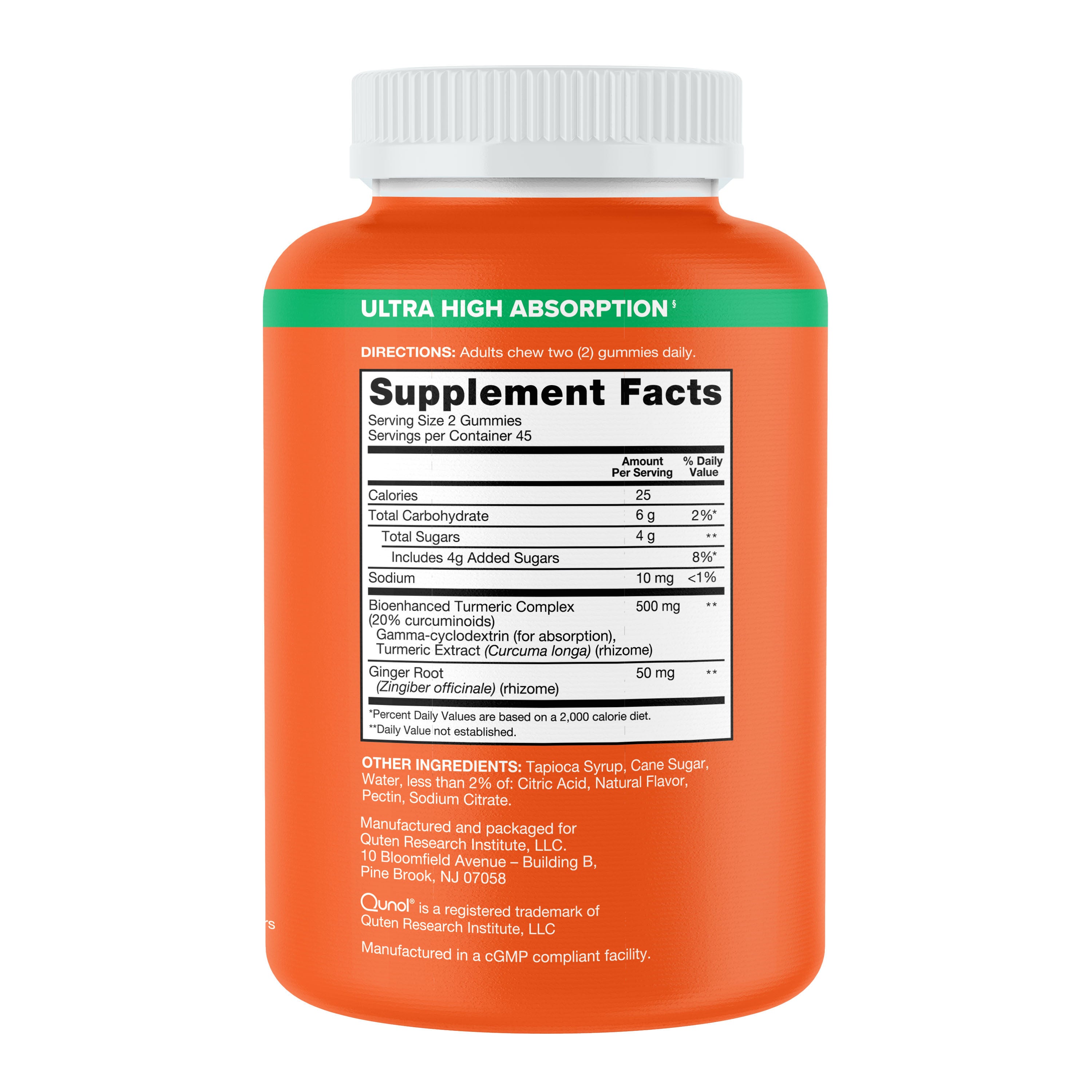 Turmeric + Ginger Gummies, 550mg