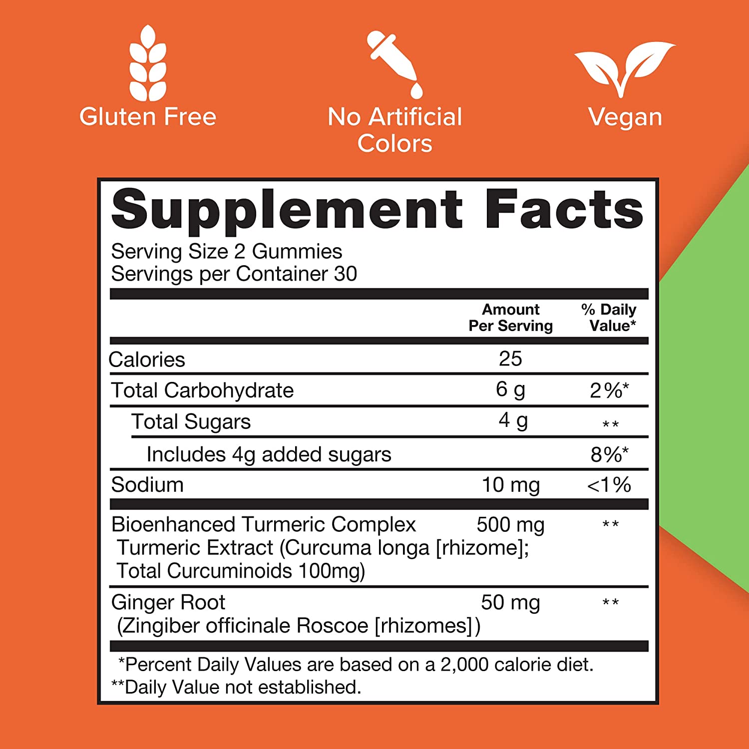 Turmeric + Ginger Gummies, 550mg