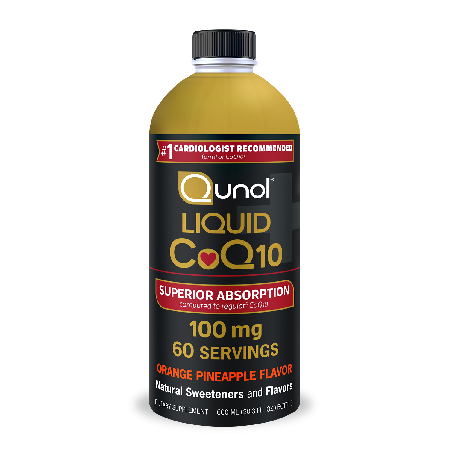 Qunol Liquid CoQ10 Ubiquinol - Orange Pineapple Flavor