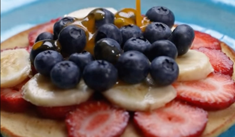 Oat Flour Honey Pancake with Turmeric Syrup