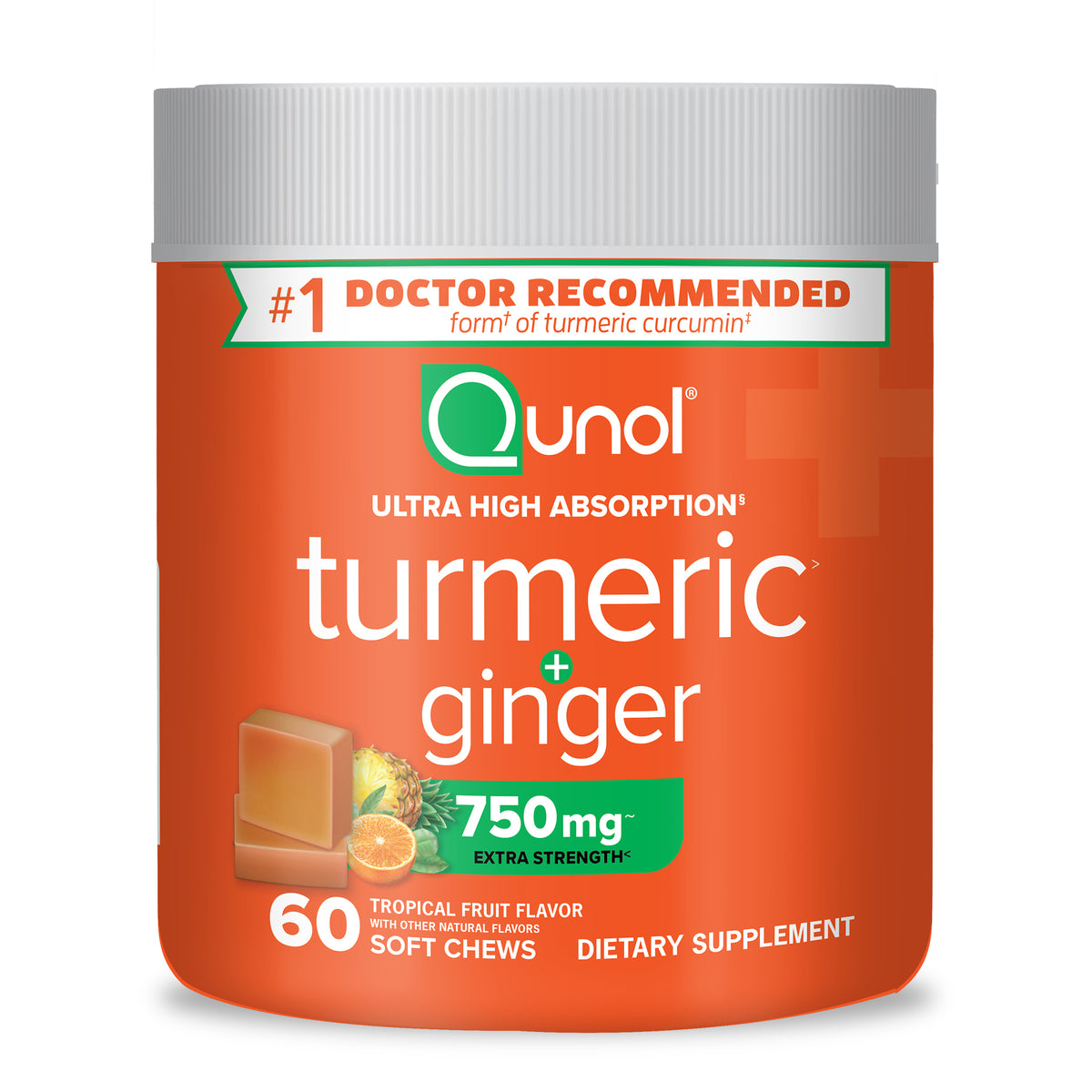 Turmeric + Ginger Chews, 750mg