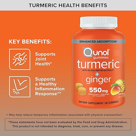 Turmeric & Ginger with Black Pepper Gummy, 550mg