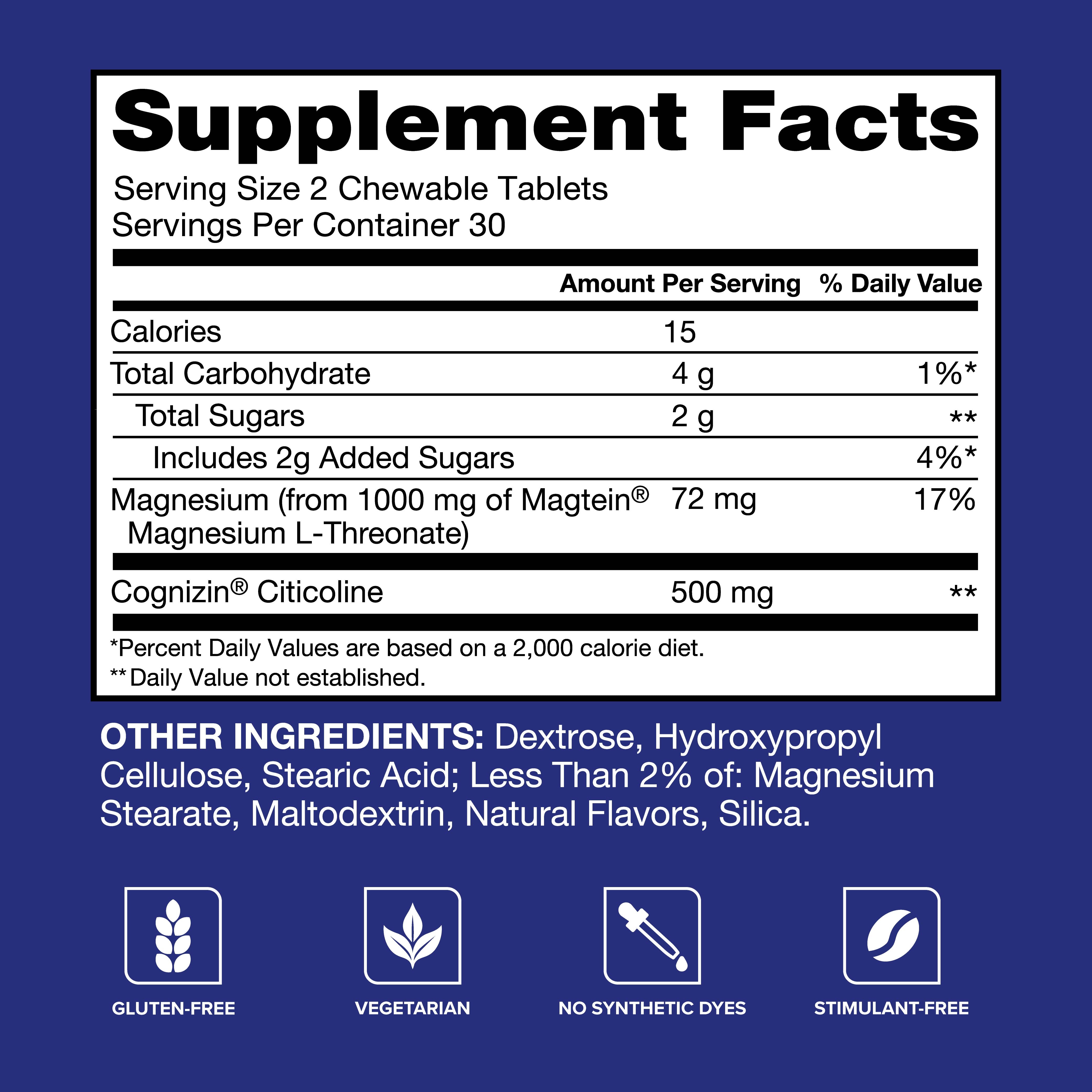 Brain Health - Memory Plus Chewable Tablets