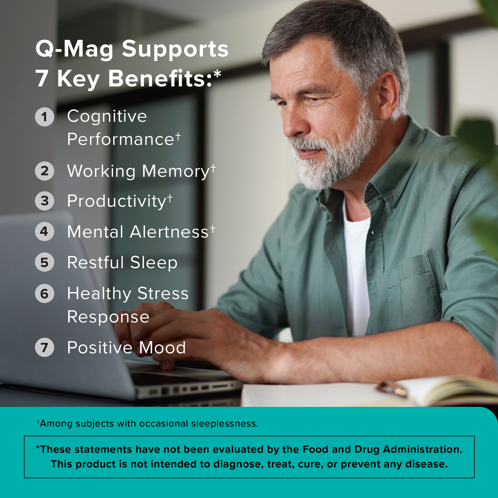 Q-Mag Magnesium L-Threonate Tablets, 2000mg