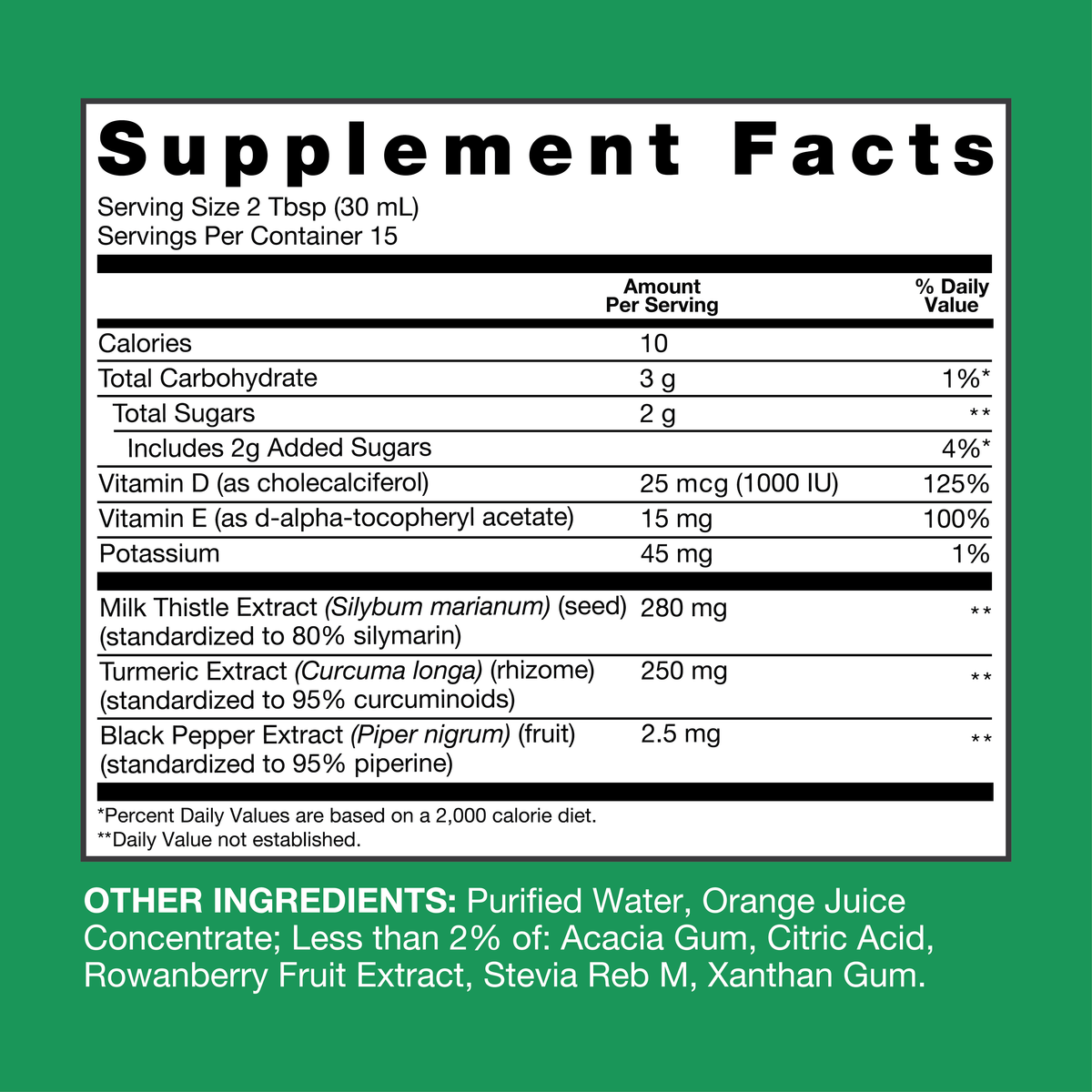 Liquid Liver Health Supplement, Triple Action Formula, Milk Thistle Turmeric and Vitamin D