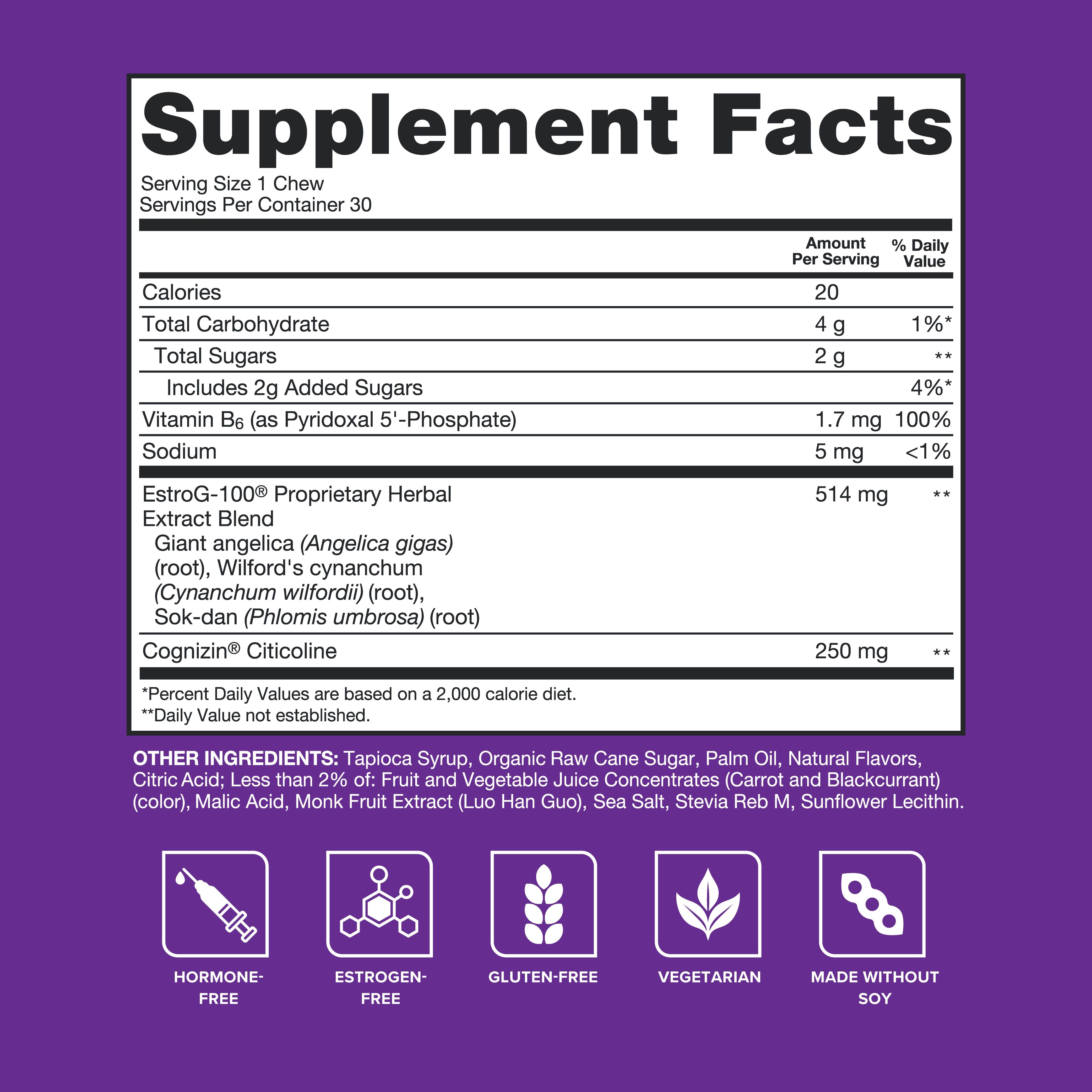 Menopause Relief Chews + B6