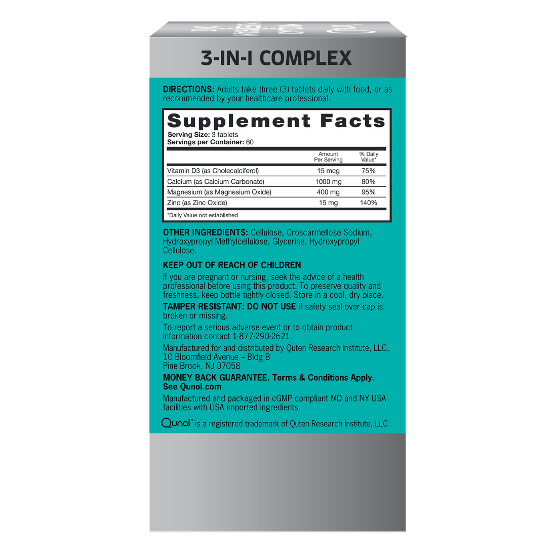 Calcium Magnesium Zinc, 3in1 Complex