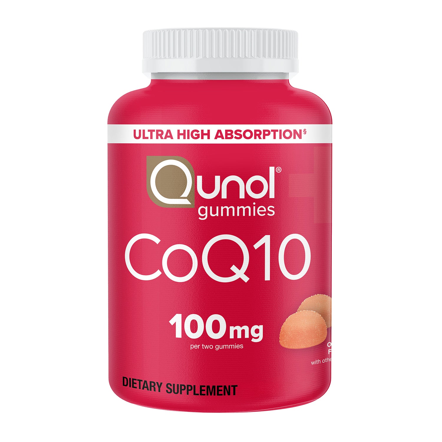 CoQ10 Gummies, 100mg, Rich Orange Flavor