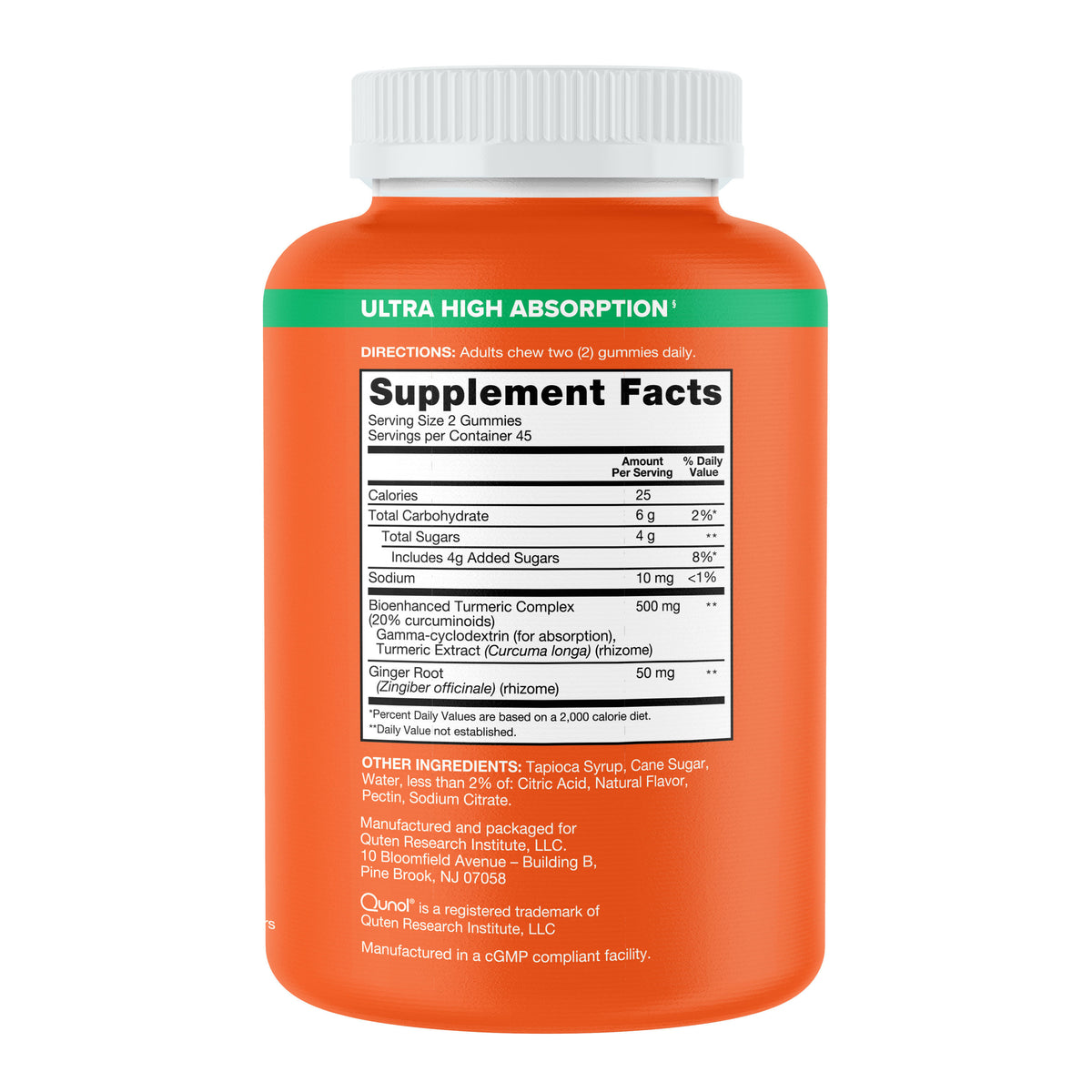 Turmeric + Ginger Gummies, 550mg | Qunol