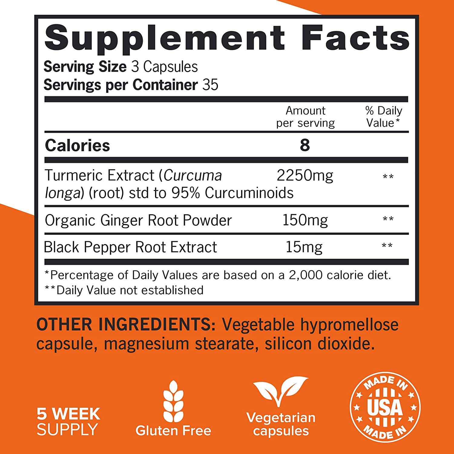 Turmeric Curcumin with Black Pepper and Ginger, 2400mg