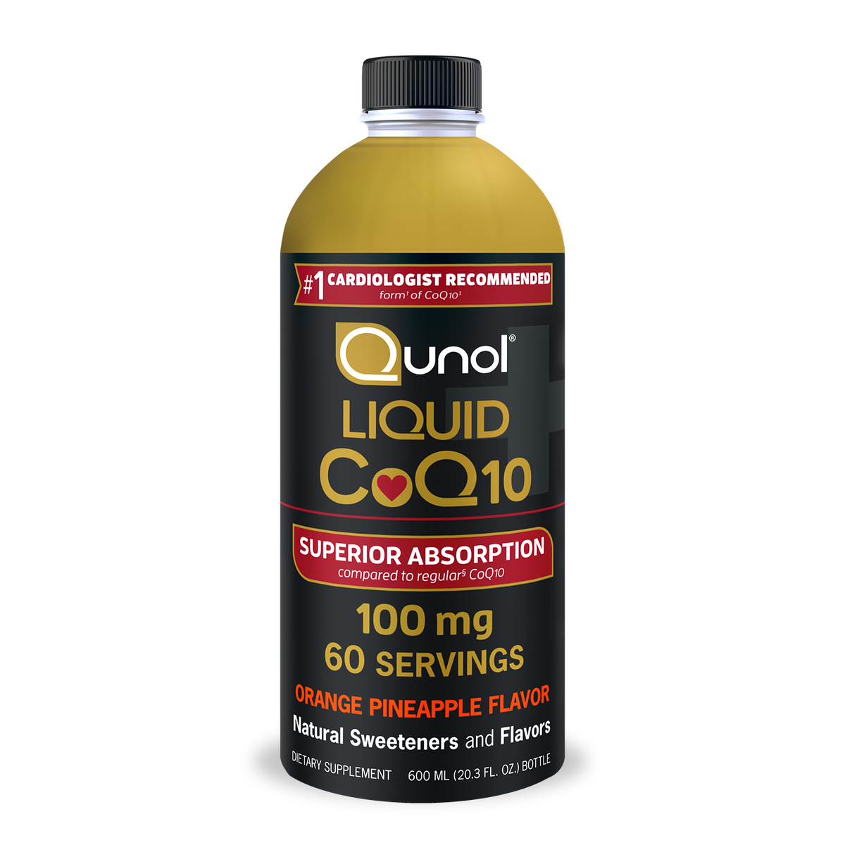 Qunol Liquid CoQ10 Ubiquinol - Orange Pineapple Flavor