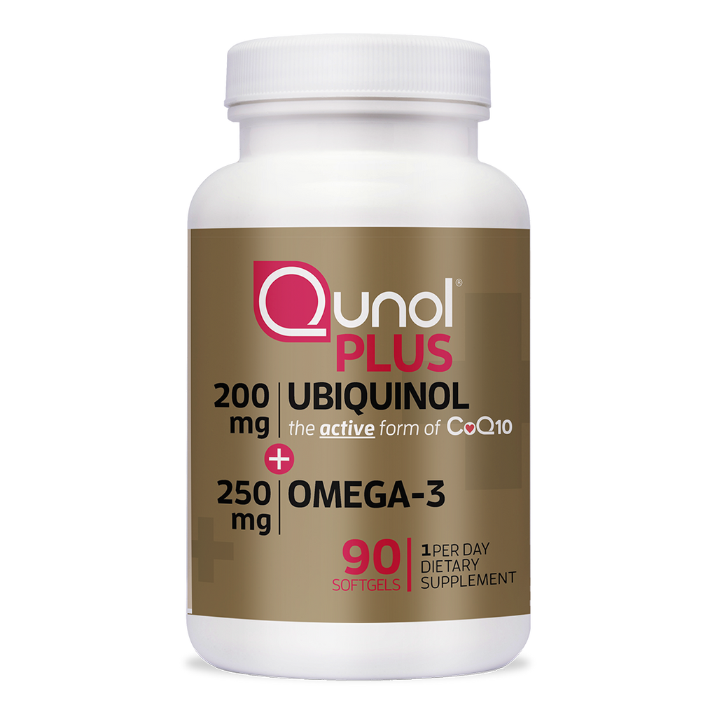 Qunol® Plus Extra Strength Ubiquinol + Omega-3 - Active Form of CoQ10
